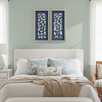 American Art Décor Oyster Seashell Shadowbox Wall Art Set of 2