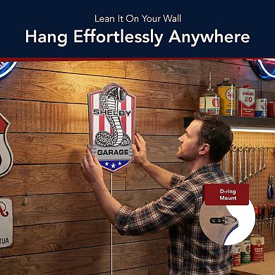 American Art Décor Shelby Garage LED Wall Decor with D-Ring Mount