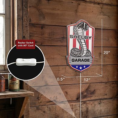 American Art Décor Shelby Garage LED Wall Decor with D-Ring Mount