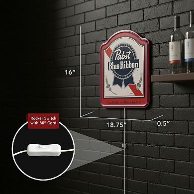 American Art Décor Pabst Blue Ribbon Shield LED Wall Decor