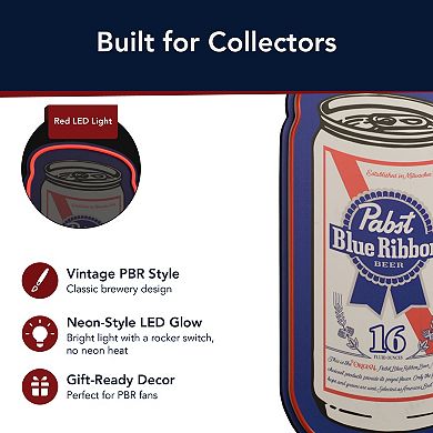American Art Décor Pabst Blue Ribbon Can LED Wall Decor Sign