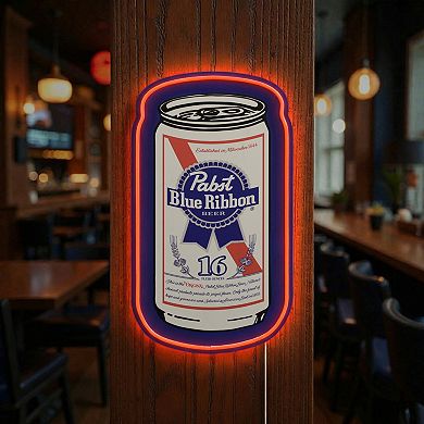 American Art Décor Pabst Blue Ribbon Can LED Wall Decor Sign