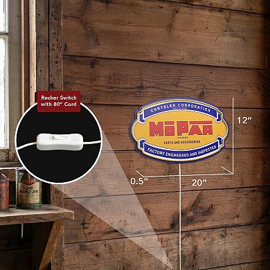 American Art Décor Mopar Parts & Accessories LED Wall Decor Sign