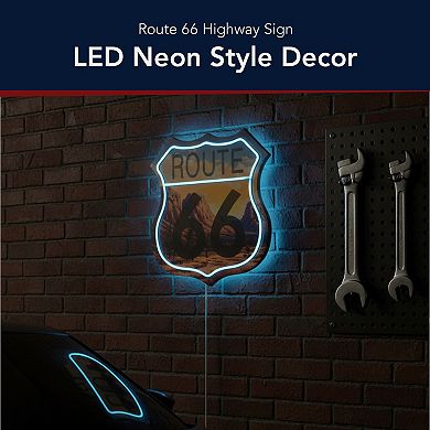 American Art Décor Route 66 LED Wall Decor Sign