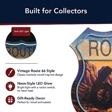American Art Décor Route 66 LED Wall Decor Sign