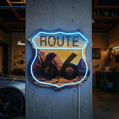 American Art Décor Route 66 LED Wall Decor Sign