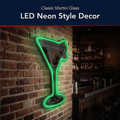American Art Décor Martini Glass LED Wall Decor
