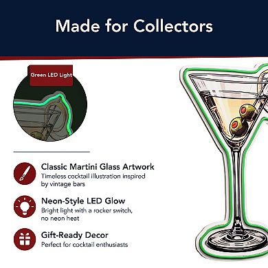 American Art Décor Martini Glass LED Wall Decor