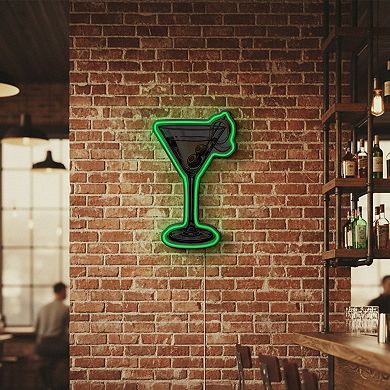 American Art Décor Martini Glass LED Wall Decor