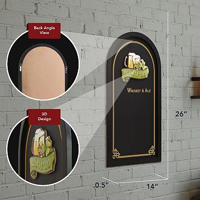 American Art Décor Irish Pub Whiskey & Ale Chalkboard Wall Decor 3D Design