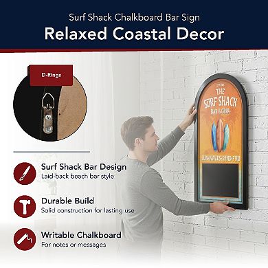 American Art Décor Surf Shack 3D Chalkboard Wall Decor