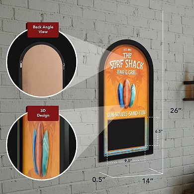 American Art Décor Surf Shack 3D Chalkboard Wall Decor