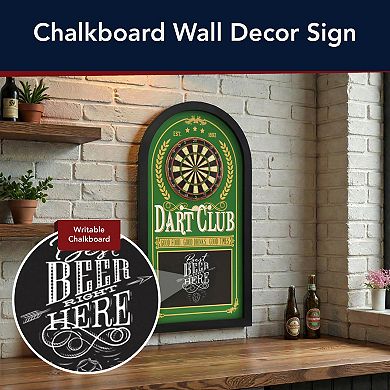 American Art Décor Dart Club Chalkboard Wall Decor MDF Blackboard Sign
