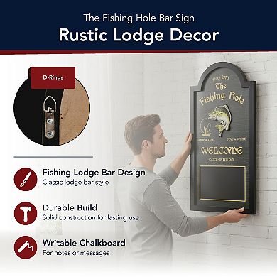 American Art Décor The Fishing Hole Chalkboard Wall Decor
