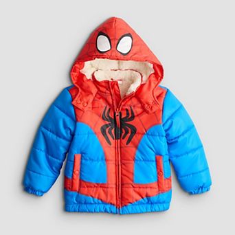 Toddler Boy Spider-Man Hooded Puffer Jacket