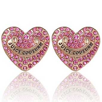 Juicy Couture Logo Heart Stud Earrings for Women, Juicy Couture Earrings