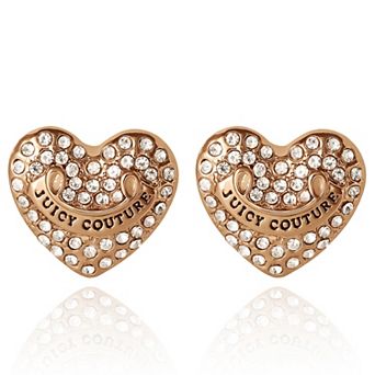 Juicy Couture Logo Heart Stud Earrings for Women, Juicy Couture Earrings