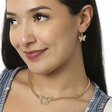 JS Jessica Simpson Gold-Tone Bow, Butterfly & Pearl Stud & Hoop Earring Set, 12 Pairs