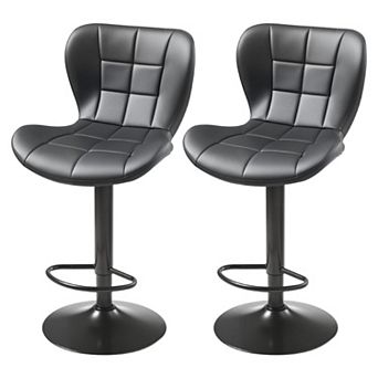 VEVOR Bar Stool Set of 2, Modern PU Leather Counter Height Stools