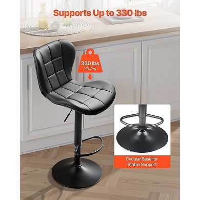VEVOR Bar Stool Set of 2, Modern PU Leather Counter Height Stools