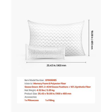 VEVOR Bed Pillow for Sleeping, King Size Luxury Quality Hotel Pillow with Memory Foam Fill