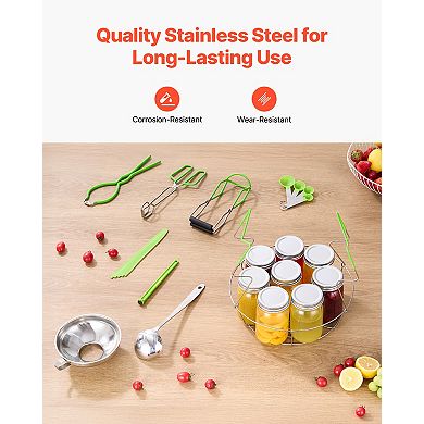 VEVOR Canning Supplies Starter Kit, 9 Pieces Stainless Steel Water Bath Canning Kit for Beginners