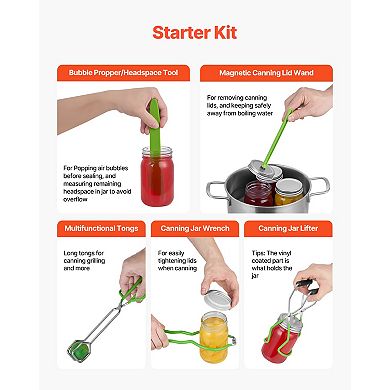 VEVOR Canning Supplies Starter Kit, 9 Pieces Stainless Steel Water Bath Canning Kit for Beginners