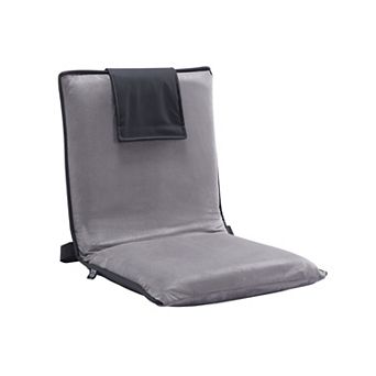 VEVOR Floor Chair, 6-Position Adjustable Meditation Chair with Back Support, Folding Sofa Chair Gray