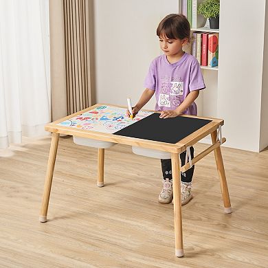 VEVOR Sensory Table for Toddlers, with 3 Foldable Storage Bins & Paper Roll Holder