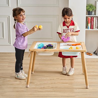 VEVOR Sensory Table for Toddlers, with 3 Foldable Storage Bins & Paper Roll Holder