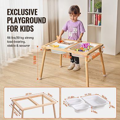 VEVOR Sensory Table for Toddlers, with 3 Foldable Storage Bins & Paper Roll Holder