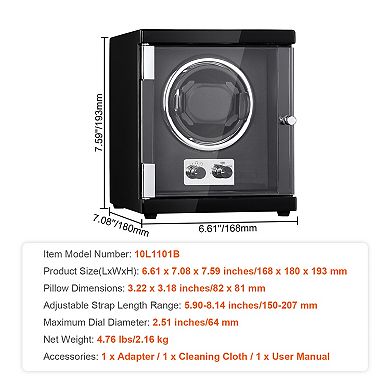 VEVOR Watch Winder, Single Watch Winder for Men's and Women's Automatic Watch
