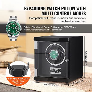 VEVOR Watch Winder, Single Watch Winder for Men's and Women's Automatic Watch