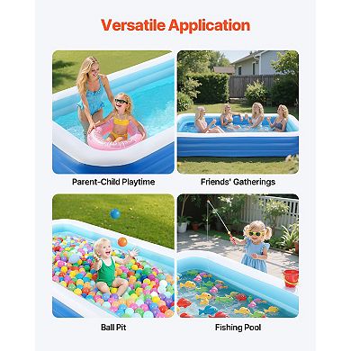 VEVOR Inflatable Pool, 118 x 67 x 20 inch Large Inflatable Swimming Pool,
