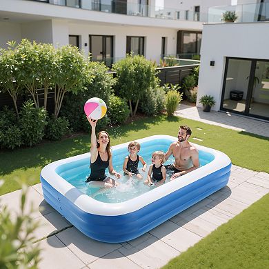 VEVOR Inflatable Pool, 118 x 67 x 20 inch Large Inflatable Swimming Pool,