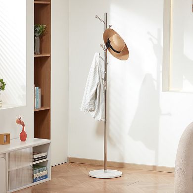 VEVOR Coat Rack, Freestanding Coats Rack Stand with Stable Marble Base & 8 Hooks