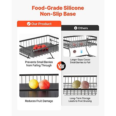 VEVOR 2 Tier Fruit Basket, Countertop Fruits Vegetable Bowl with Banana Hangers