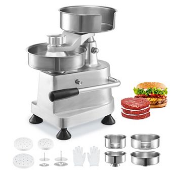 VEVOR Commercial Burger Patty Maker, Hamburger Beef Patty Maker with 3 Convertible Mold(4/5/6-inch)