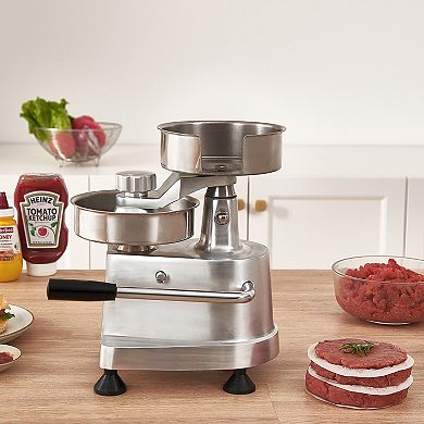 VEVOR Commercial Burger Patty Maker, Hamburger Beef Patty Maker with 3 Convertible Mold(4/5/6-inch)