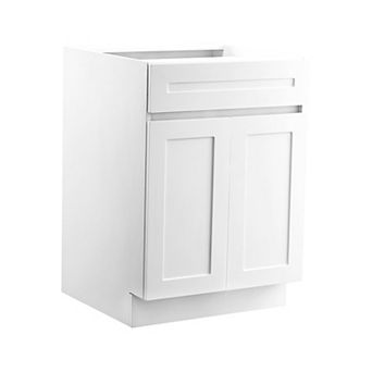 VEVOR White Shaker Base Cabinet with Drawer, 24-Inch Unassembled Drawer Base Cabinet