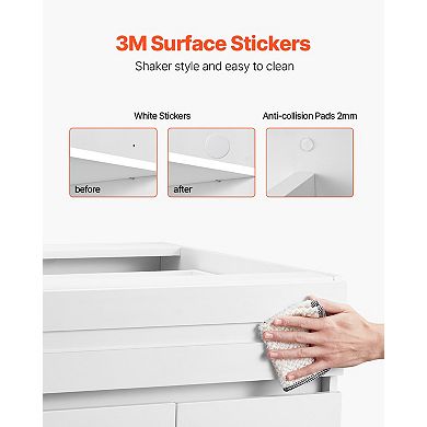 VEVOR White Shaker Base Cabinet with Drawer, 24-Inch Unassembled Drawer Base Cabinet