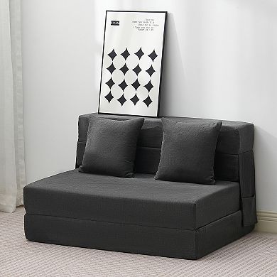VEVOR Folding Sofa Bed, 3-in-1 Foldable Couch Bed with 2 Pillows and Washable Cover