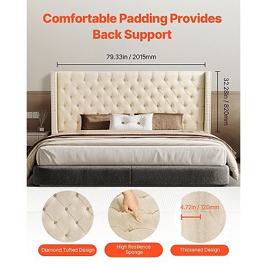 VEVOR Headboard, King Size Headboard with Adjustable Height, Diamond Tufted for King Size Bed