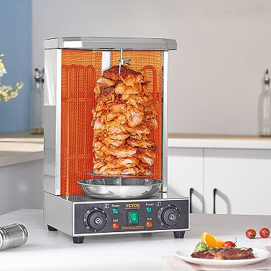 VEVOR Shawarma Grill Machine, 13 lb Vertical Rotisserie with Dual Burners for Doner Kebab