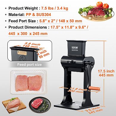 VEVOR Commercial Meat Tenderizer, Heavy Duty Stainless Steel Meat Tenderizer Machine
