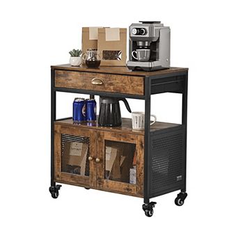 VEVOR Coffee Bar Cabinet, 24 Inch Farmhouse Coffee Bar Cabinet with Storage, Movable Bar Table