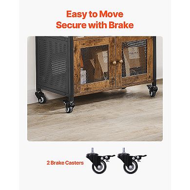 VEVOR Coffee Bar Cabinet, 24 Inch Farmhouse Coffee Bar Cabinet with Storage, Movable Bar Table