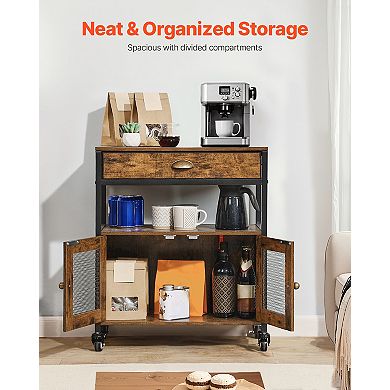 VEVOR Coffee Bar Cabinet, 24 Inch Farmhouse Coffee Bar Cabinet with Storage, Movable Bar Table