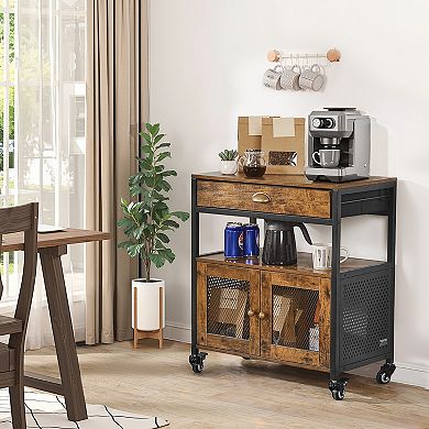 VEVOR Coffee Bar Cabinet, 24 Inch Farmhouse Coffee Bar Cabinet with Storage, Movable Bar Table