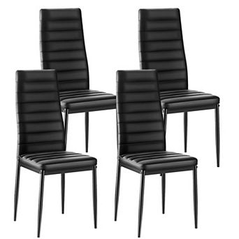 VEVOR Modern Dining Room Accent Chairs Set of 4, Upholstered Leather Side Chair for Dining Tables